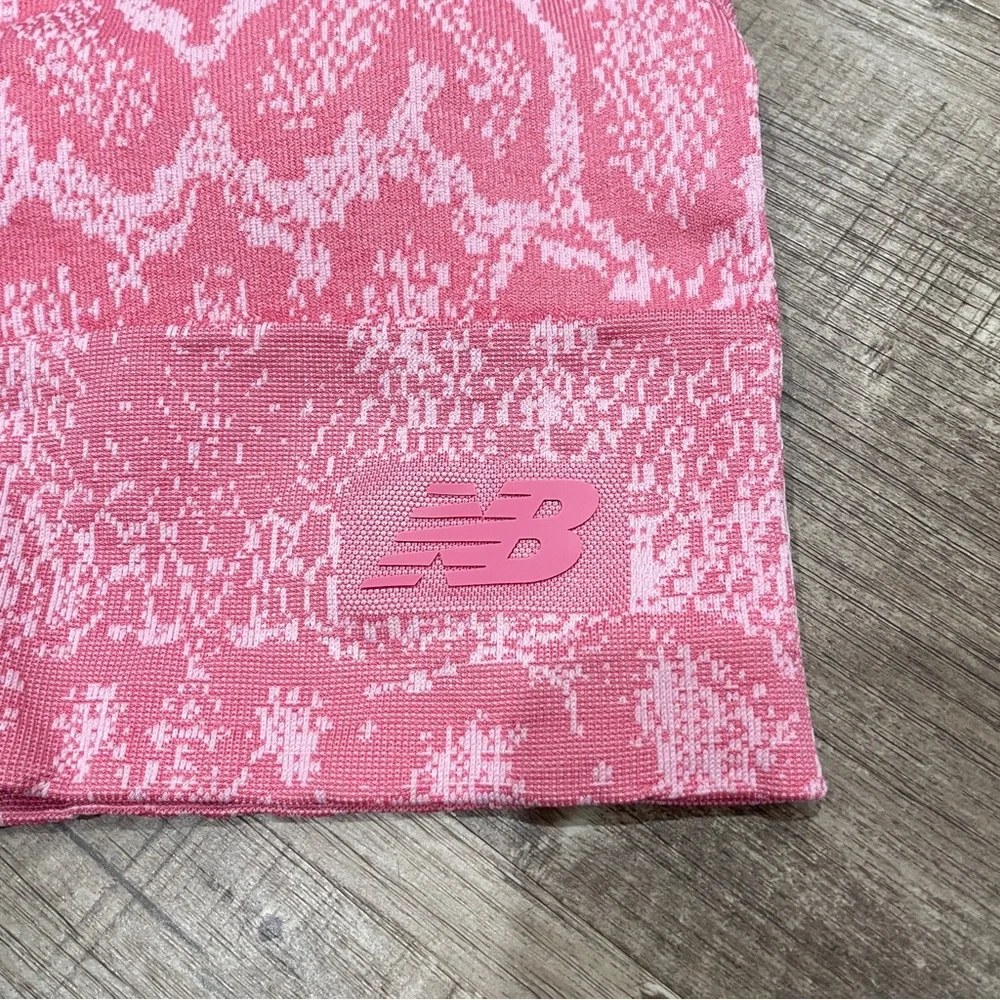 NEW New Balance Pink Snakeskin Seamless Strappy Medium Impact Sports‎ Bra